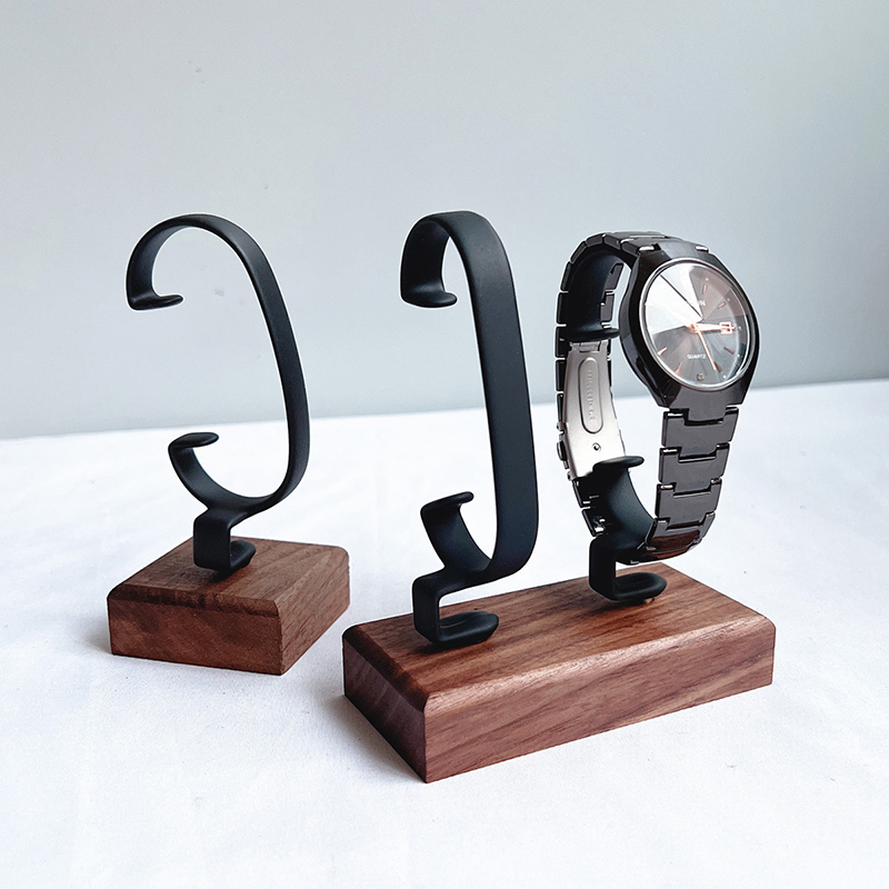 Jewelry And Watches Inc - แท่นโชว์เครื่องประดับไม้รูปตัว C สำหรับวางบนโต๊ะหรือเคาน์เตอร์ ใช้จัดเก็บแหวน ต่างหู นาฬิกา