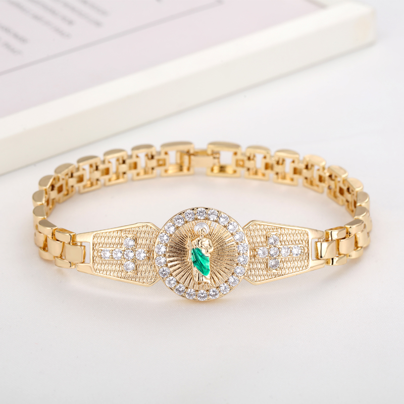 Paradise Jewelry & Watches Llc - Sally's Paradise เครื่องประดับศาสนา Judas พ่อยอดนิยมใหม่ที่มีคุณภาพสูงกำไลเพทายสำหรับผู้ชายและผู้หญิงของขวัญ L3001