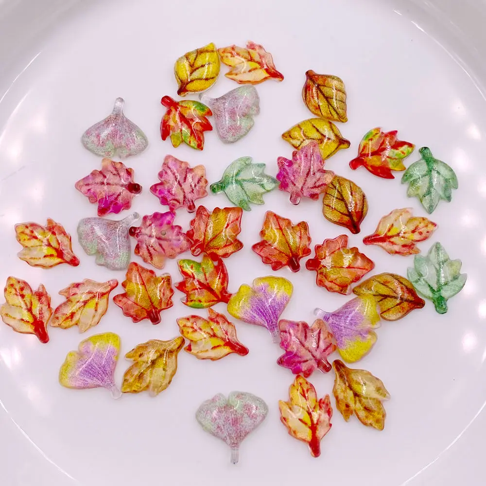 Paradise Jewelry & Watches Llc - 50pcs ผสมเรซิ่นมินิคริสตัล Maple Leaves Art เล็บ