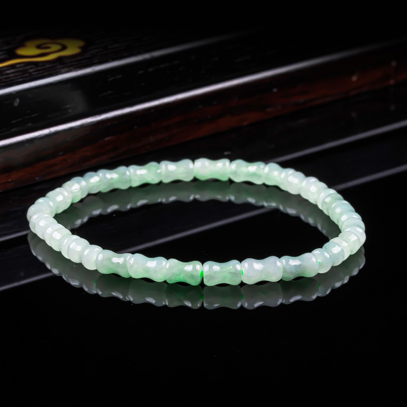 Jewelry & Watches Spółka Z Ograniczoną Odpowiedzialnością - สร้อยข้อมือและสร้อยคอหยกแท้ธรรมชาติใหม่ แกะสลักลายไม้ไผ่ เครื่องประดับหยกแท้ ของขวัญแฟชั่นสำหรับผู้หญิงและผู้ชาย พร้อมใบรับรอง