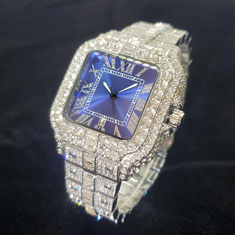 Jewelry Watches Brands - แบรนด์หรูนาฬิกาเพชรสําหรับชายแฟชั่น Cool เงินเงาเครื่องประดับนาฬิกา Hip Hop Iced