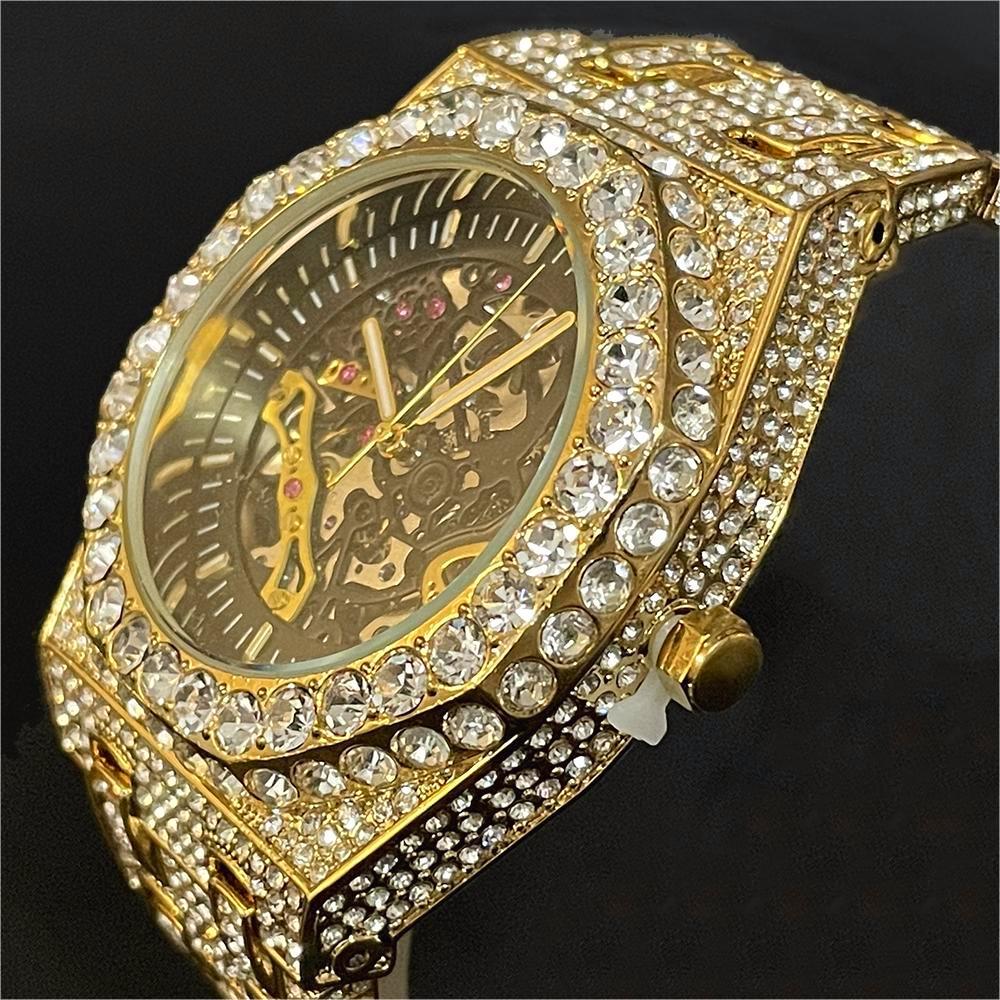 Jewelry Watches Brands - หรูหรานาฬิกากลไกอัตโนมัติผู้ชายHip Hopยี่ห้อMISSFOXเหล็กเย็นเพชรเครื่องประดับGoldนาฬิกาข้อมือแฟชั่นMan 2023 ใหม่
