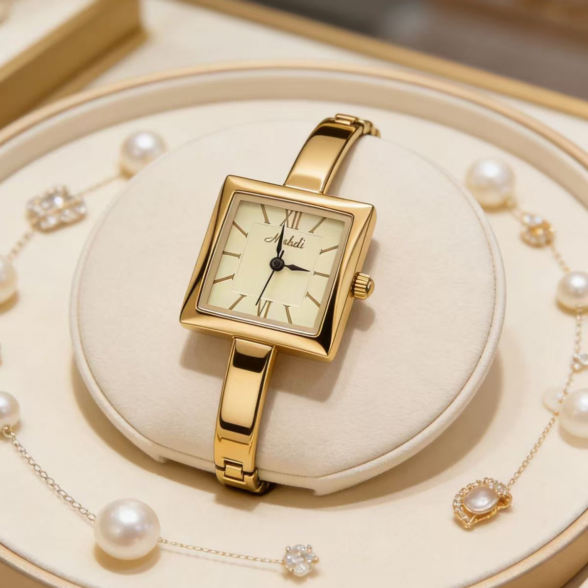 Jewelry Watches Brands - นาฬิกาข้อมือควอตซ์กันน้ำ ดีไซน์เรียบหรู หน้าปัดใหญ่ สไตล์แบรนด์หรู ปี 2026
