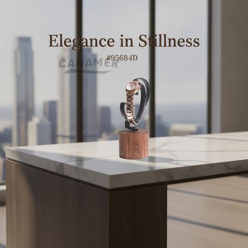Jewelry And Watches Inc - ที่วางนาฬิกาไม้รูปตัว C สำหรับจัดเก็บเครื่องประดับ ที่วางโชว์สร้อยข้อมือ แหวน ต่างหู