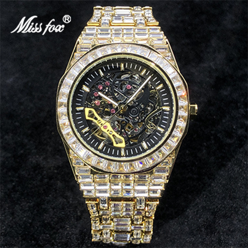 Jewelry Watches Brands - นาฬิกากลไกสำหรับผู้ชายแบรนด์ missfox สุดหรูนาฬิกาสแตนเลสสตีลเรืองแสงอัตโนมัติหรูหราสำหรับผู้ชายเครื่องประดับ Relógio Masculino