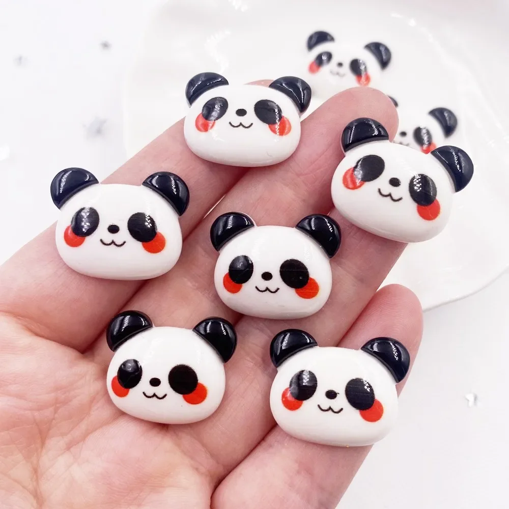 Paradise Jewelry & Watches Llc - 12PCS Kawaii สีสันเรซิ่นสีดําสีขาว PANDA Flatback Cabochon