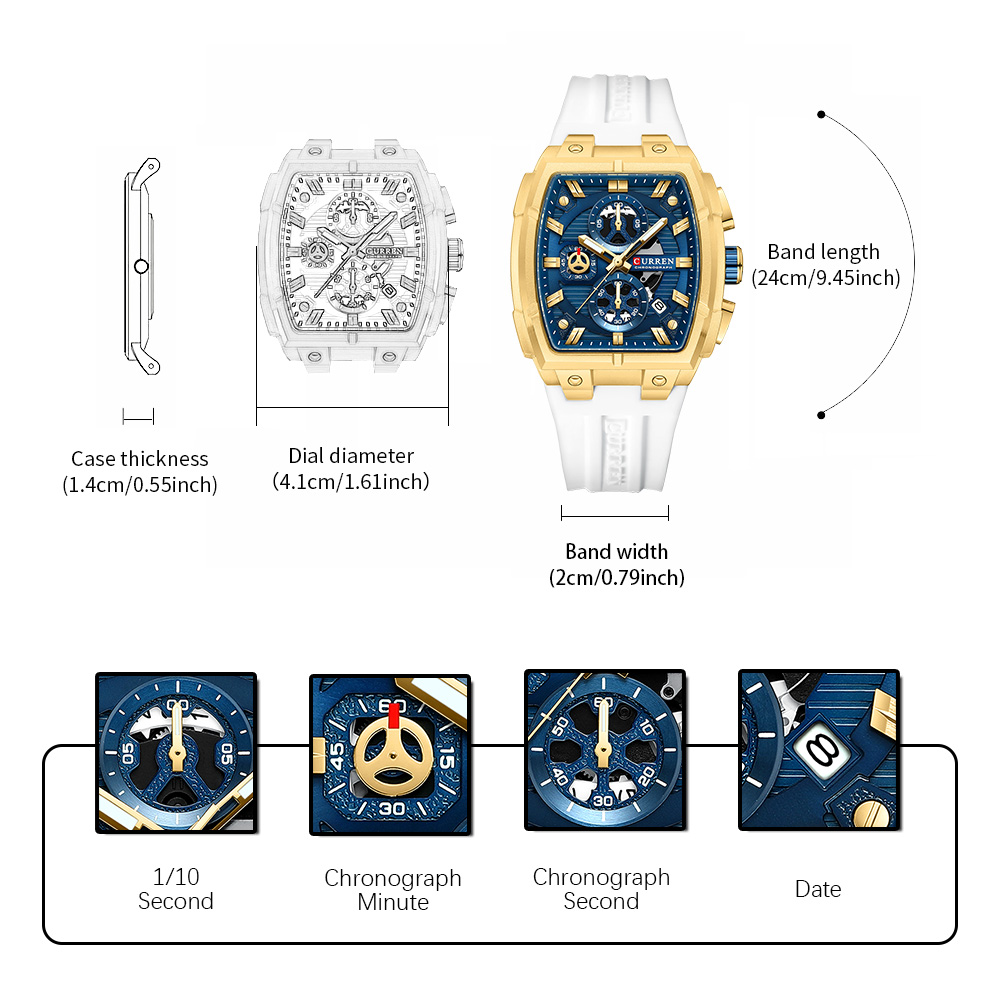CURREN นาฬิกาวินเทจสุดหรูสำหรั - Jewelry For Watches บทวิจารณ์และราคา