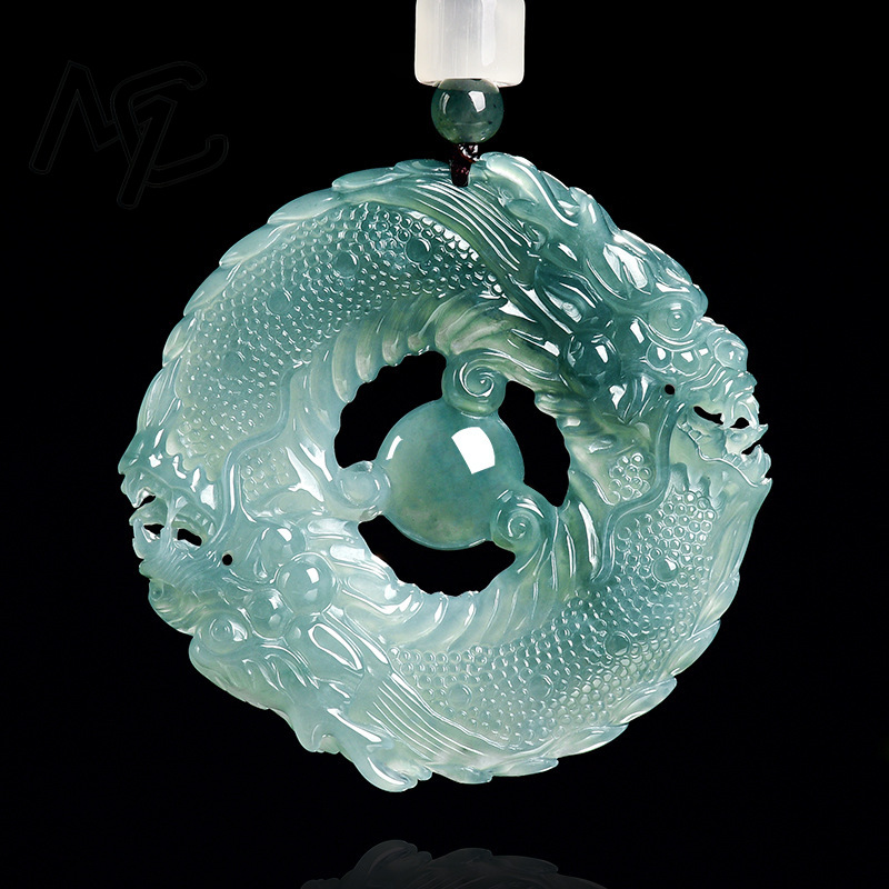 หยกธรรมชาติแท้ สีฟ้าน้ำทะเล หย - Jewelry & Watches Spółka Z Ograniczoną Odpowiedzialnością บทวิจารณ์และราคา