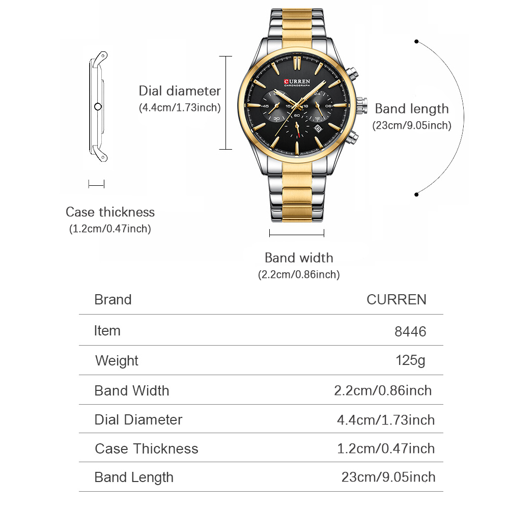 CURREN ลำลองควอตซ์โครโนสปอร์ตน - Jewelry For Watches บทวิจารณ์และราคา