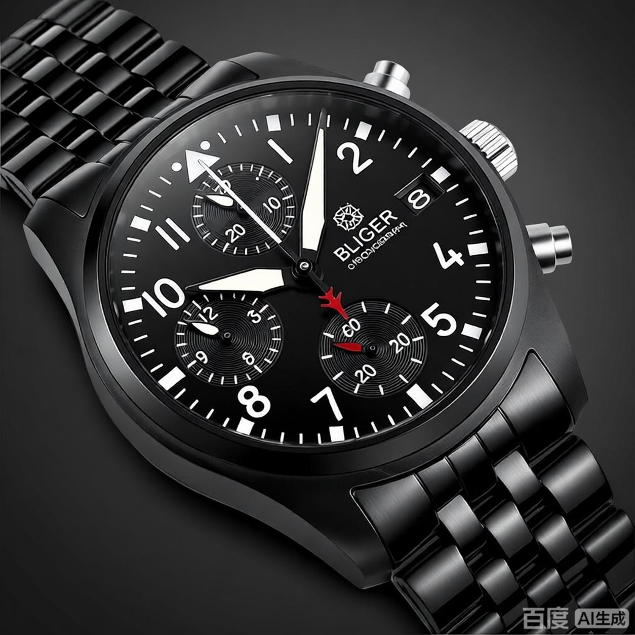 BLIGER ฟูลแบล็ค บรัช 38 มม. VK - Jewelry For Watches บทวิจารณ์และราคา